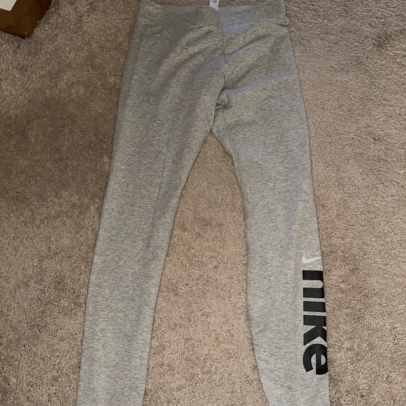 Nike Gray Leggings Tapered Fit Cotton-Blend - Picture 1 of 3